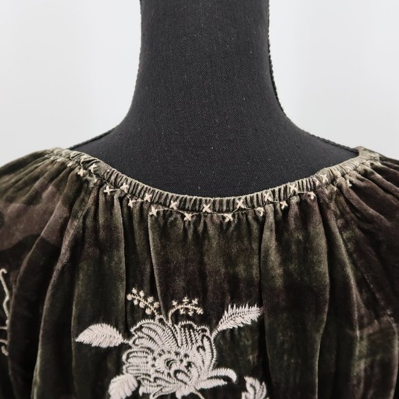 JOHNNY WAS Millie Velvet Peasant Blouse - Picture 9 of 10